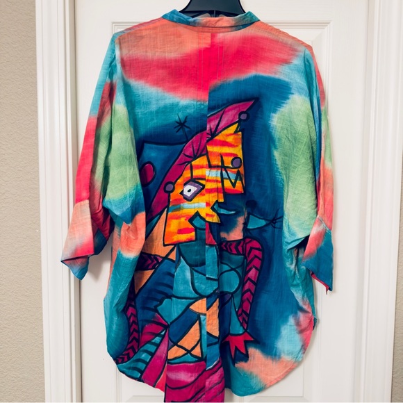 Dilemma Shirt Womens Art to Wear New York Fashion Oversized Abstract One Size - Picture 8 of 16